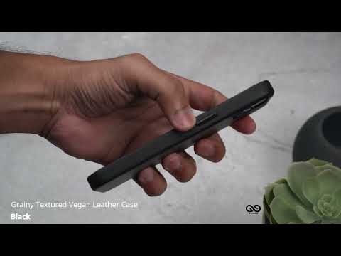 Black Grainy Textured Vegan Leather Case