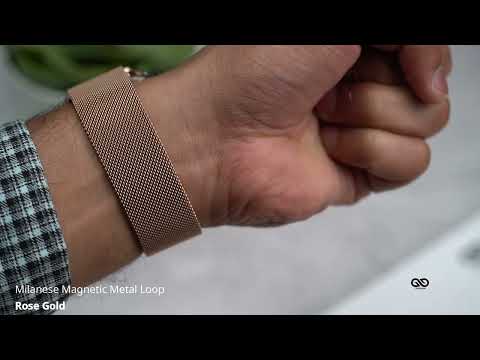 Rose Gold Milanese Magnetic Metal Loop For iWatch 49MM For Series Ultra