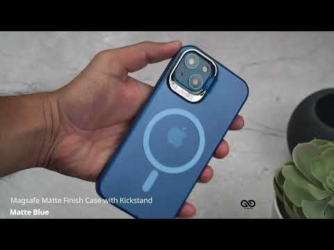 Matte Blue Magsafe Matte Finish Case with Kickstand