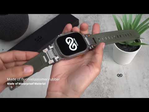 Titanium Buckle Band with Silicone Strap for Apple Watch 42/44/45/49MM