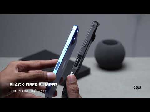 Black Fiber Bumper for iPhone 16 (Bumper, not a Case)
