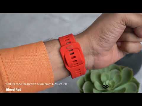 Blood Red Soft Silicone Strap With Aluminum Closure Pin For Apple Watch 49mm Series Ultra