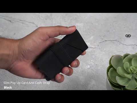 Black Slim Pop Up Card And Cash Strap