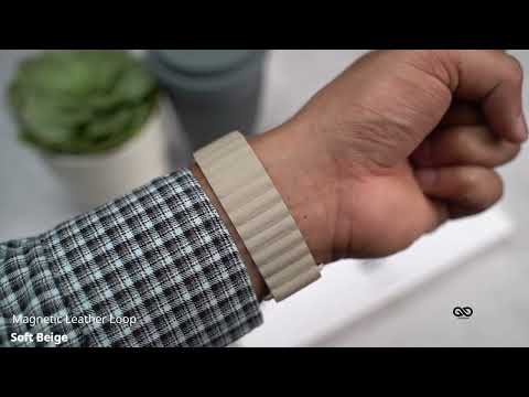 Soft Beige Magnetic Leather Loop For iWatch 49MM For Series Ultra