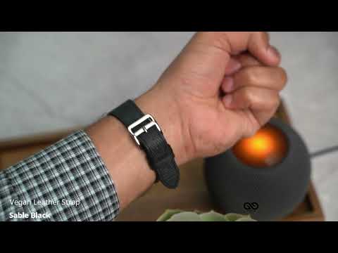 Sable Black Vegan Leather Strap For Apple Watch 49mm Series Ultra