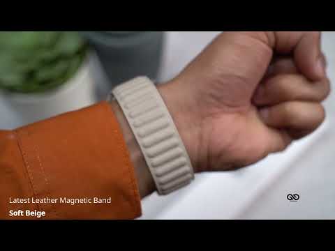 Soft Beige Latest Leather Magnetic Band For iWatch 49mm For Series Ultra