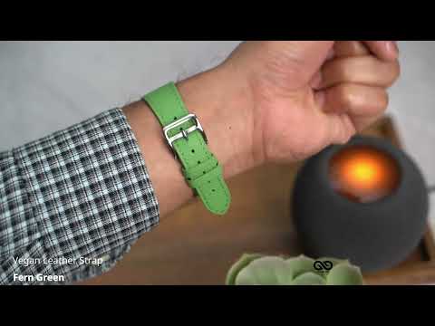 Fern Green Vegan Leather Strap For Apple Watch 42/44/45mm