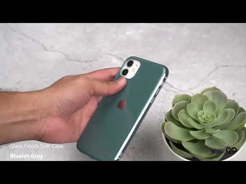 Blueish Grey Glass Finish Soft Case For iPhone