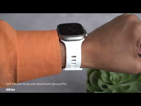 White Soft Silicone Strap With Aluminum Closure Pin For Apple Watch 49mm Series Ultra