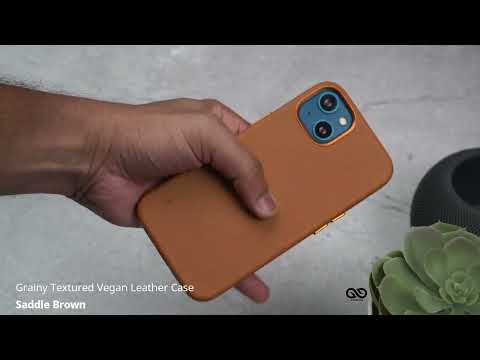 Saddle Brown Grainy Textured Vegan Leather Case