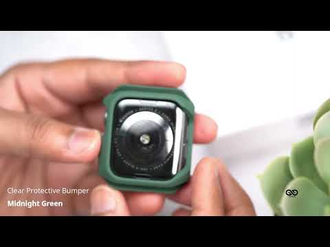 Midnight Green Clear Protective Bumper For Apple Watch 38/40/41/42/44/45 mm