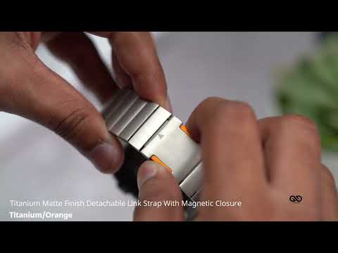 Titanium Orange Matte Finish Detachable Link Strap With Magnetic Closure For iWatch 42/44/45mm