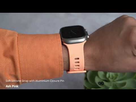 Ash Pink Soft Silicone Strap With Aluminum Closure Pin For Apple Watch 49mm Series Ultra
