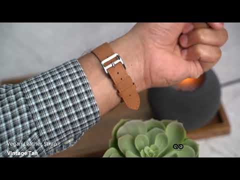 Vintage Tan Vegan Leather Strap For Apple Watch 42/44/45 mm