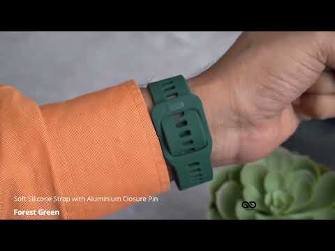 Forest Green Soft Silicone Strap With Aluminum Closure Pin For Apple Watch 49mm Series Ultra