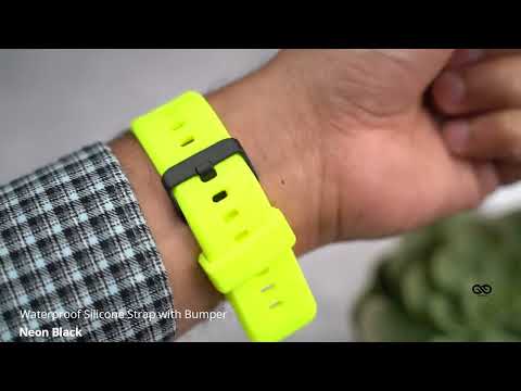 Neon Black Waterproof silicone strap with bumper for Apple Watch 40/44/45mm