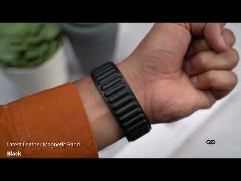 Black Latest Leather Magnetic Band For iWatch 49mm For Series Ultra