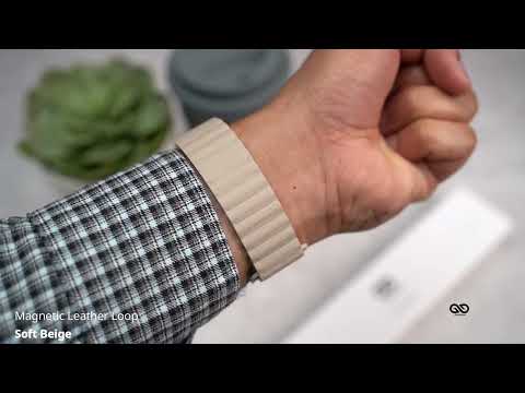 Soft Beige Magnetic leather Loop for iWatch 38/40/41/42/44/45mm