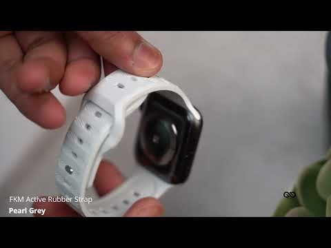 Pearl Grey FKM Active Rubber Strap For Apple Watch 45/44/42 mm