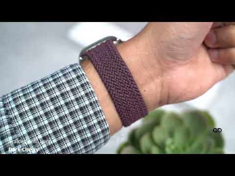 Dark Cherry Braided Solo Loop For iWatch 49 MM For Series Ultra