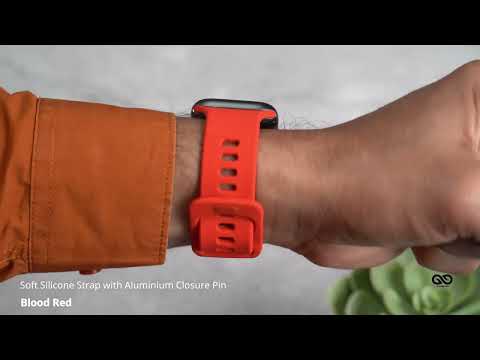 Blood Red Soft Silicone Strap With Aluminum Closure Pin For Apple Watch 38/40/41/42/44/45mm