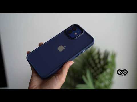 blue transparent drop proof sleek case for iPhone 12