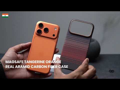 Magsafe Tangerine Orange Real Aramid Carbon Fiber Case For iPhone 17 Pro/ 17 Pro Max