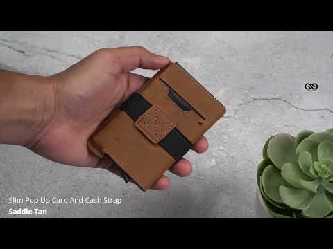 Saddle Tan Slim Pop Up Card And Cash Strap
