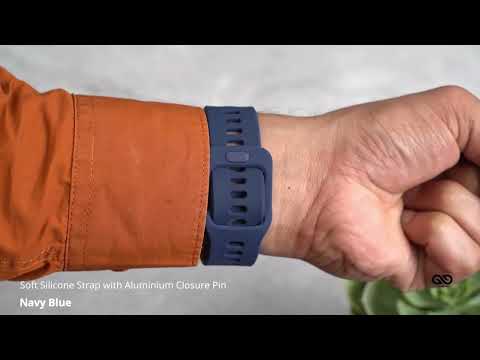 Navy Blue Soft Silicone Strap With Aluminum Closure Pin For Apple Watch 38/40/41/42/44/45mm