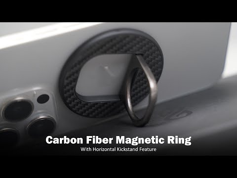 Carbon Fiber Magnetic Ring With Horizontal Kickstand Feature