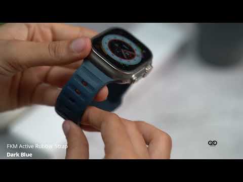 Dark Blue FKM Active Rubber Strap For Apple Watch 49 mm Series Ultra