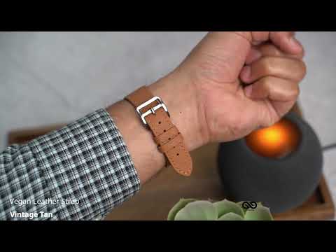 Vintage Tan Vegan Leather Strap For Apple Watch 49mm Series Ultra
