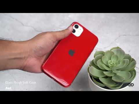 Red Glass Finish Soft Case For iPhone