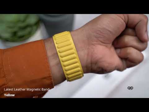 Yellow Latest Leather Magnetic Band For iWatch 49mm For Series Ultra