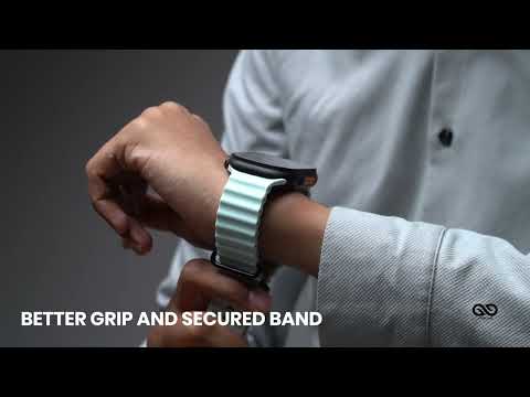 Silicone Ocean Band With Black Buckle For Apple Watch 49 MM Series Ultra/Ultra 2