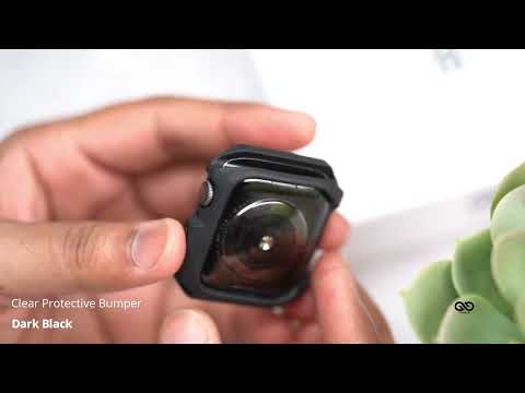 Dark Black Clear Protective Bumper For Apple Watch 38/40/41/42/44/45 mm