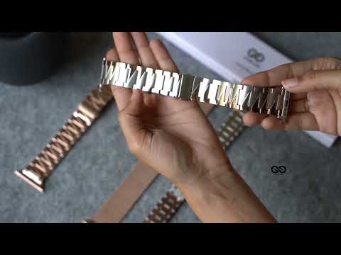 Rose Gold Silver Link Strap for Apple watch