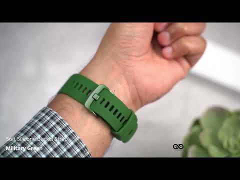 Military Green Soft silicone buckle strap for Apple watch 38/40/41/42/44/45mm