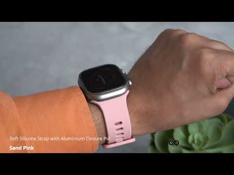 Sand Pink Soft Silicone Strap With Aluminum Closure Pin For Apple Watch 49mm Series Ultra