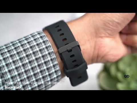 Black Black Waterproof silicone strap with bumper for Apple Watch 40/44/45mm