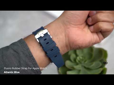 Atlantic Blue Fluoro Rubber Strap For Apple Watch 49 mm Series Ultra