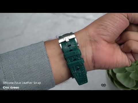 Croc Green Silicone Faux Leather Strap For Apple Watch 42/44/45/49mm