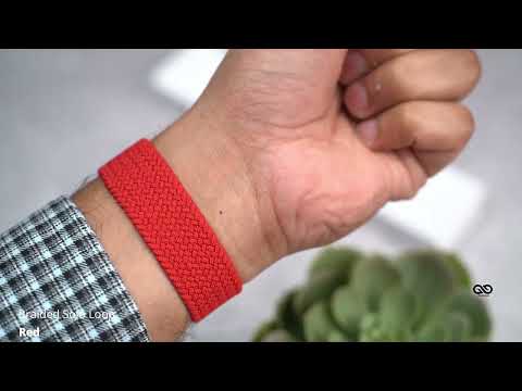 Red Braided Solo Loop For iWatch 49 MM For Series Ultra