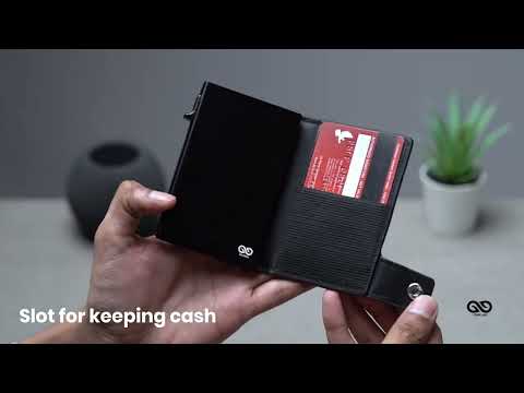 Classic Slim Vegan leather Minimalistic Pop Up Card and Cash Holder