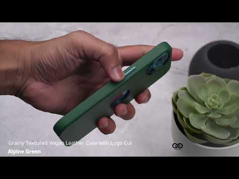 Alpine Green Grainy Textured Vegan Leather Case with Logo Cut