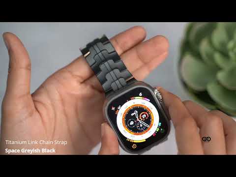 Space Greyish Black Titanium Link Chain Strap iWatch 49MM For Series Ultra