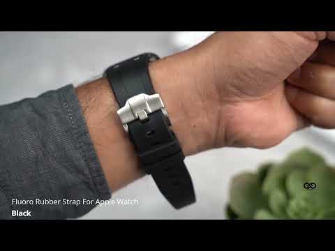 Black Fluoro Rubber Strap For Apple Watch 42/44/45mm