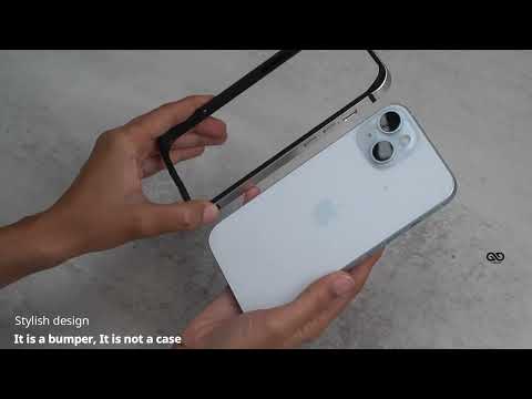 Silver Fiber Bumper for iPhone 15/15Plus (Bumper, not a Case)