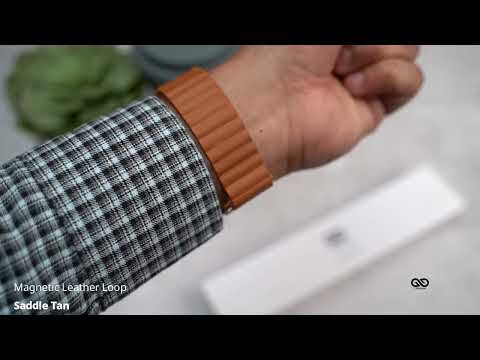 Saddle Tan Magnetic Leather Loop For iWatch 49MM For Series Ultra