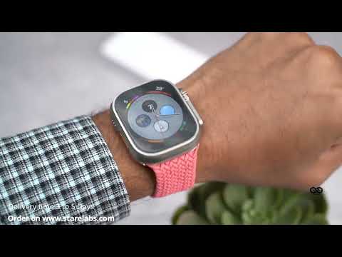 Pink Punch Braided Solo Loop For iWatch 49 MM For Series Ultra